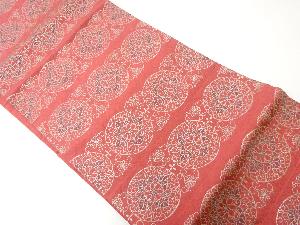 リサイクル　華紋に花唐草模様織出し名古屋帯